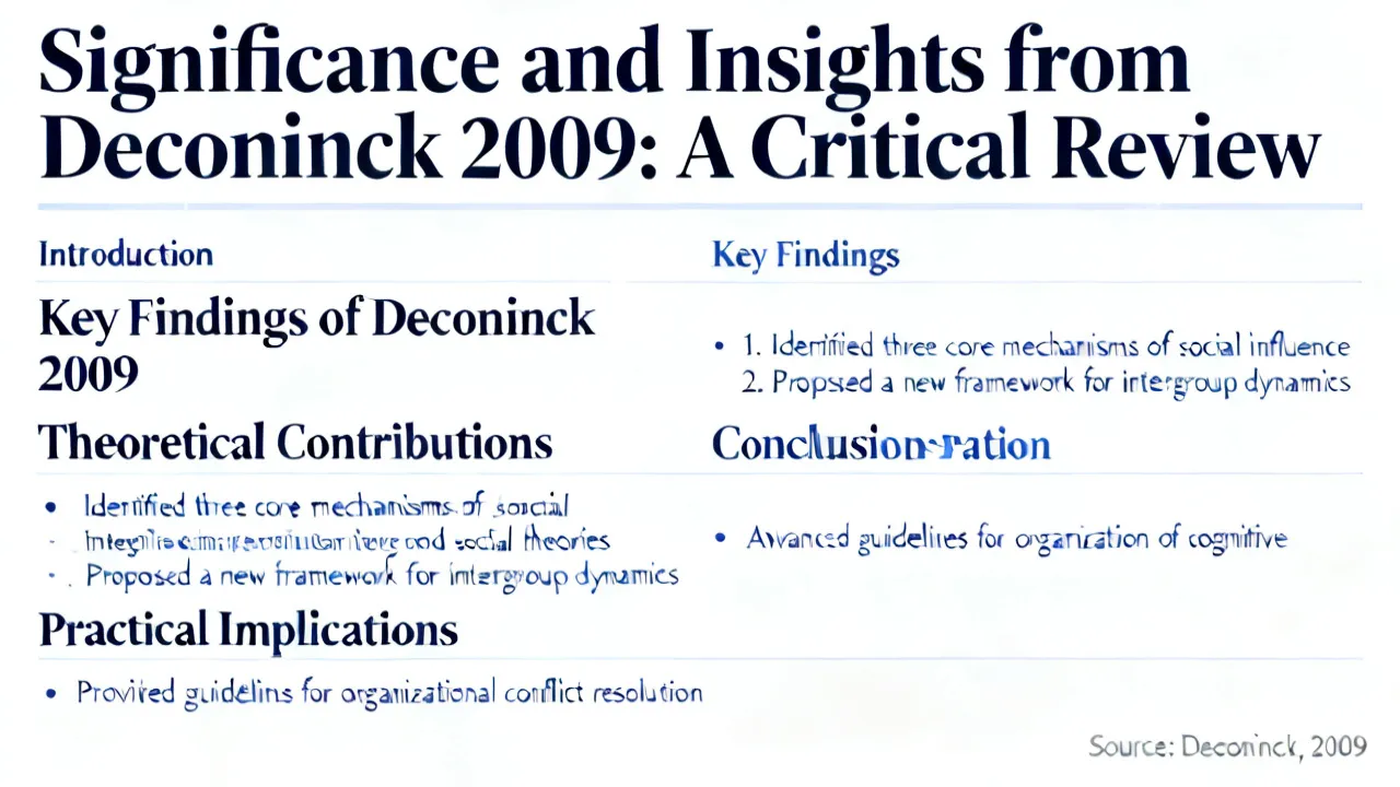 Exploring Insights from Deconinck 2009