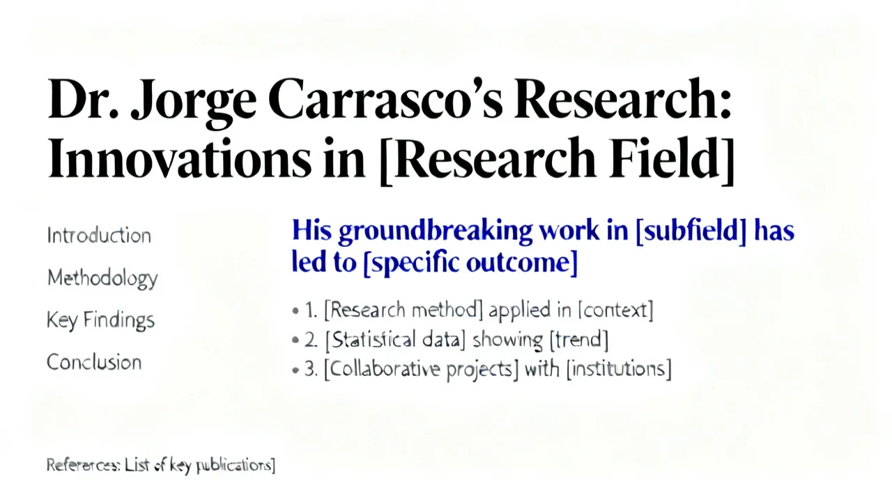 Dr. Jorge Carrasco's Academic Contributions
